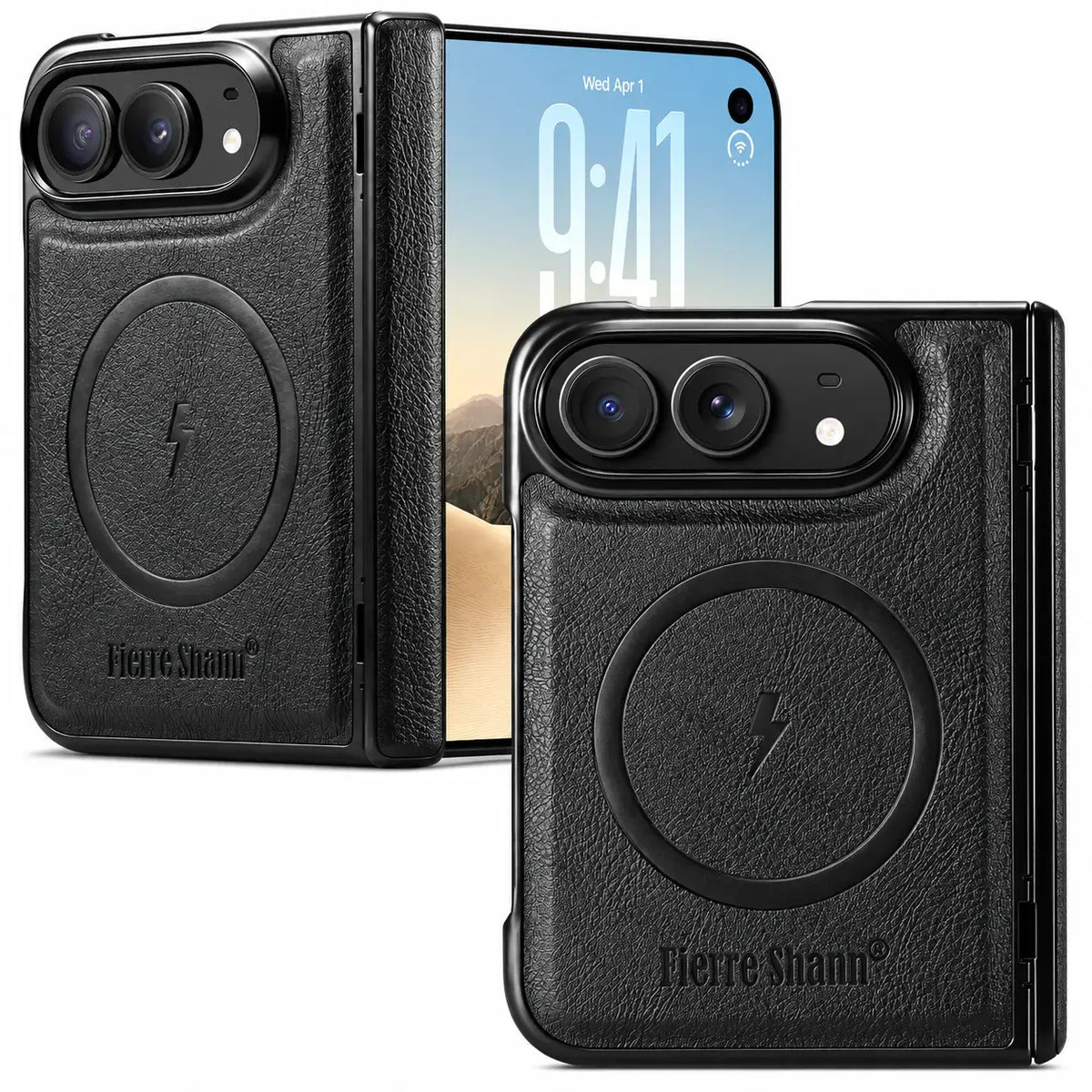 MagSafe Leather Hinge Protection Case for iPhone Duo