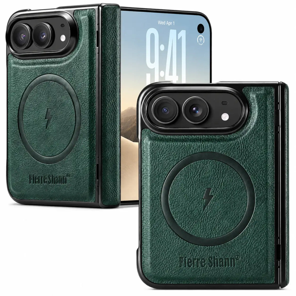 MagSafe Leather Hinge Protection Case for iPhone Duo