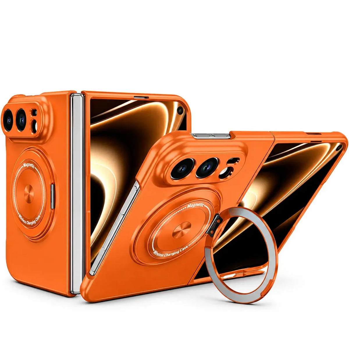 Metallic MagSafe Ring Stand Case for iPhone Duo
