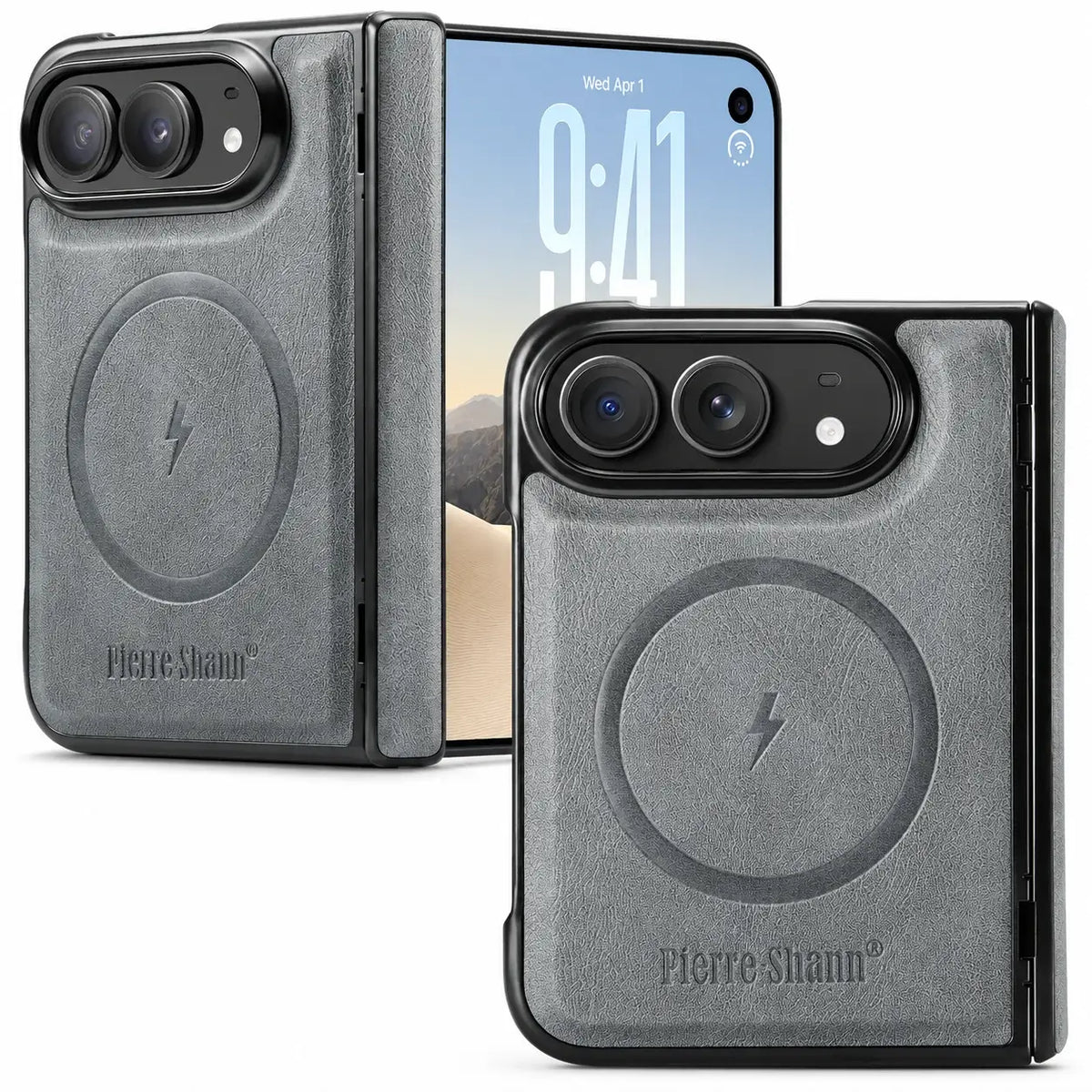 MagSafe Leather Hinge Protection Case for iPhone Duo