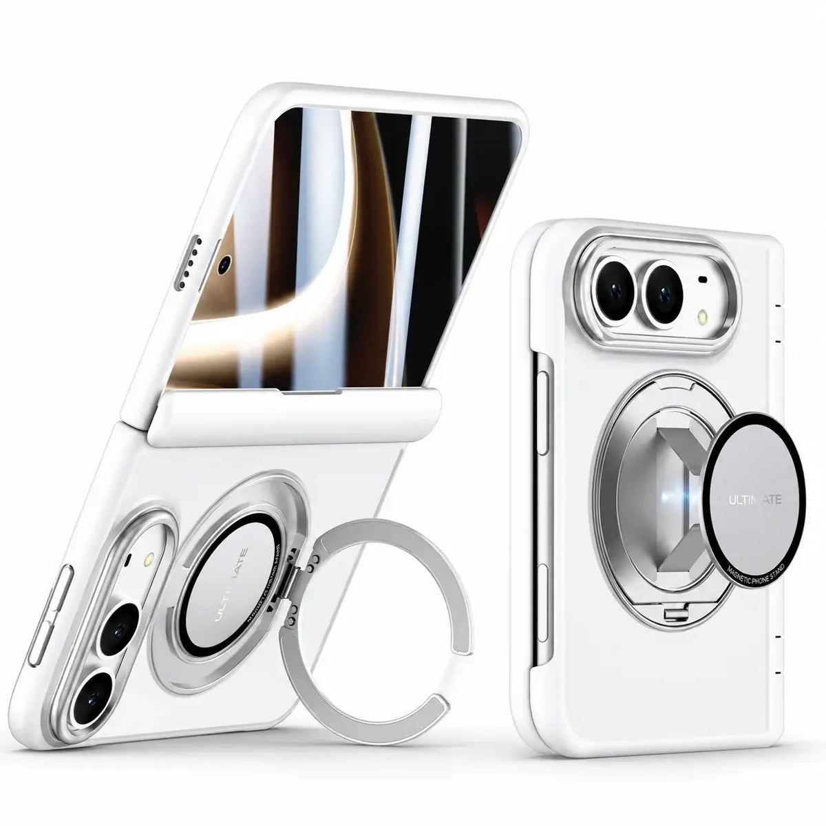Matte Magnetic Ring Stand Case for iPhone Duo