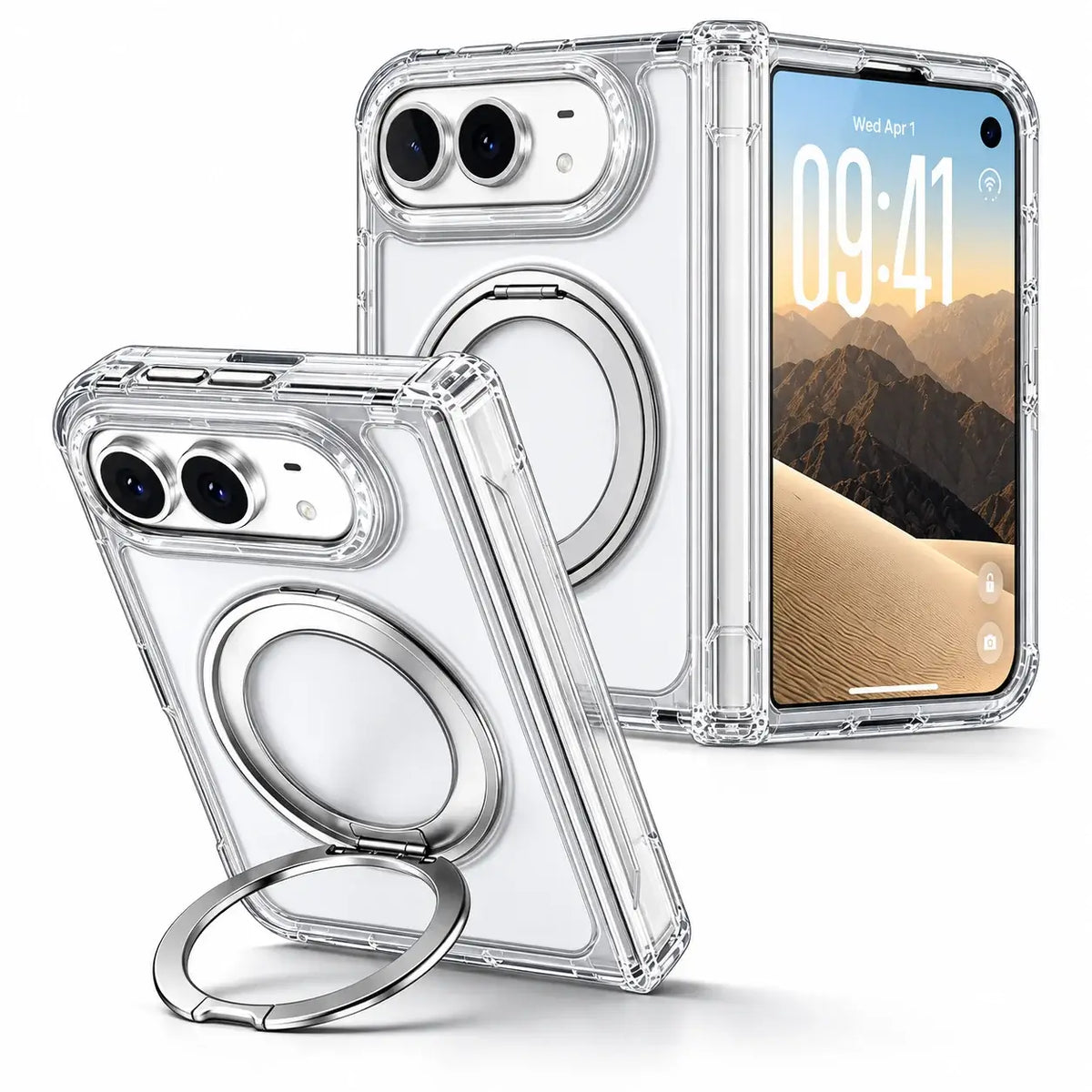 360° Magnetic Ring Stand Case for iPhone Duo