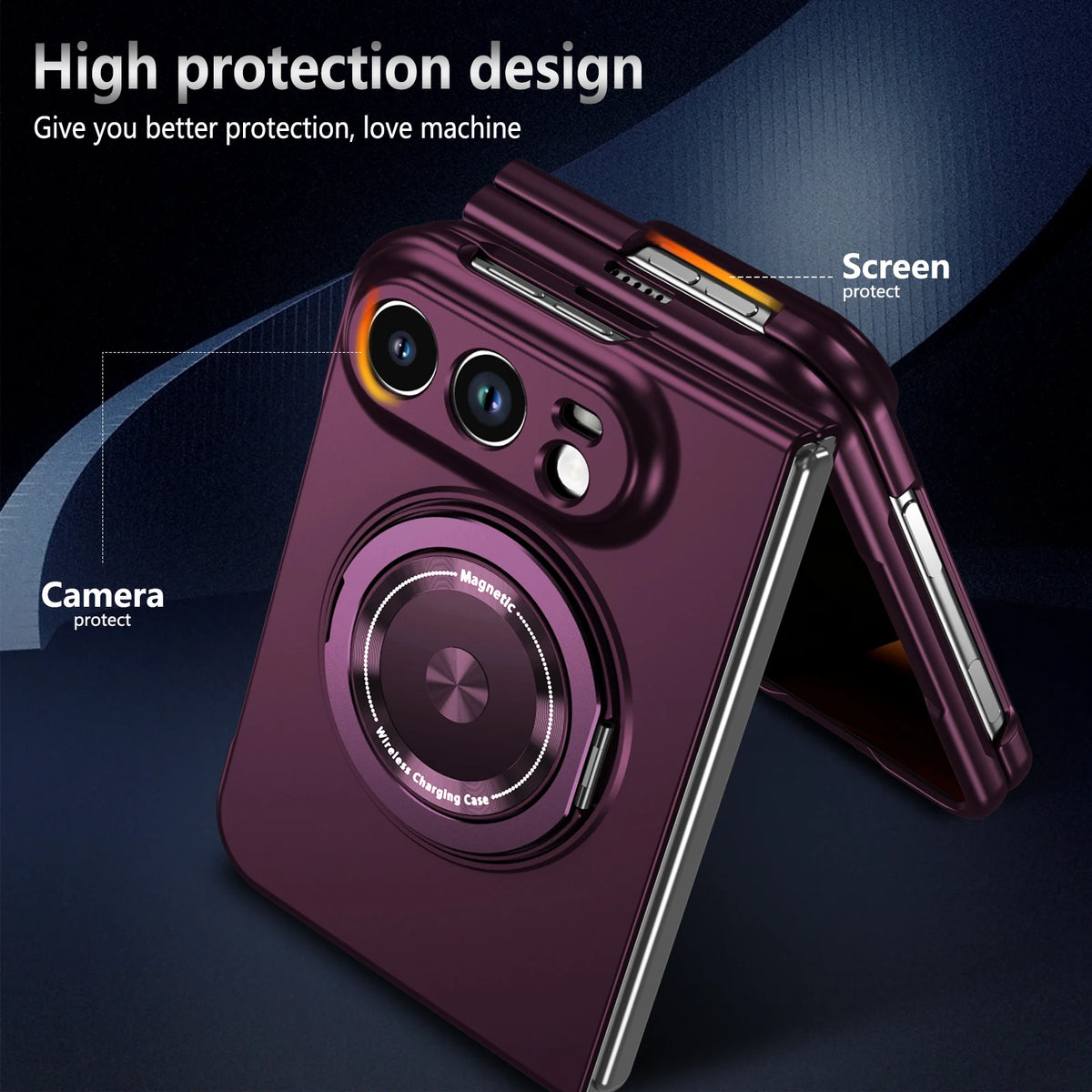 Metallic MagSafe Ring Stand Case for iPhone Duo