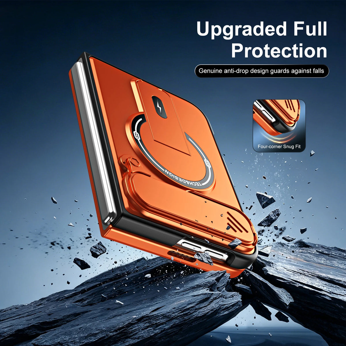 Magnetic Lens Cover Kickstand Case for iPhone Duo