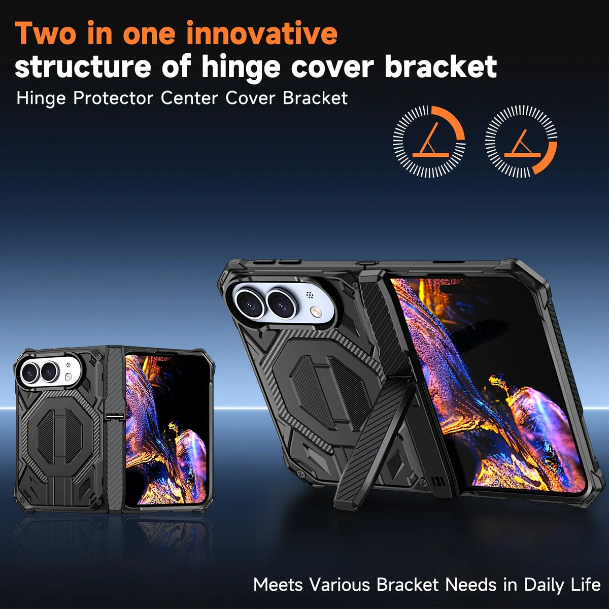 Rugged Magnetic Kickstand Hinge Case for iPhone Duo