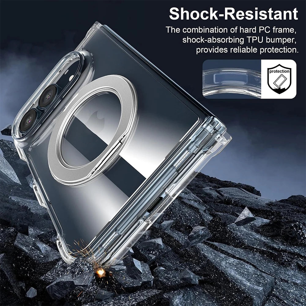 Clear MagSafe Ring Stand Case for iPhone Duo