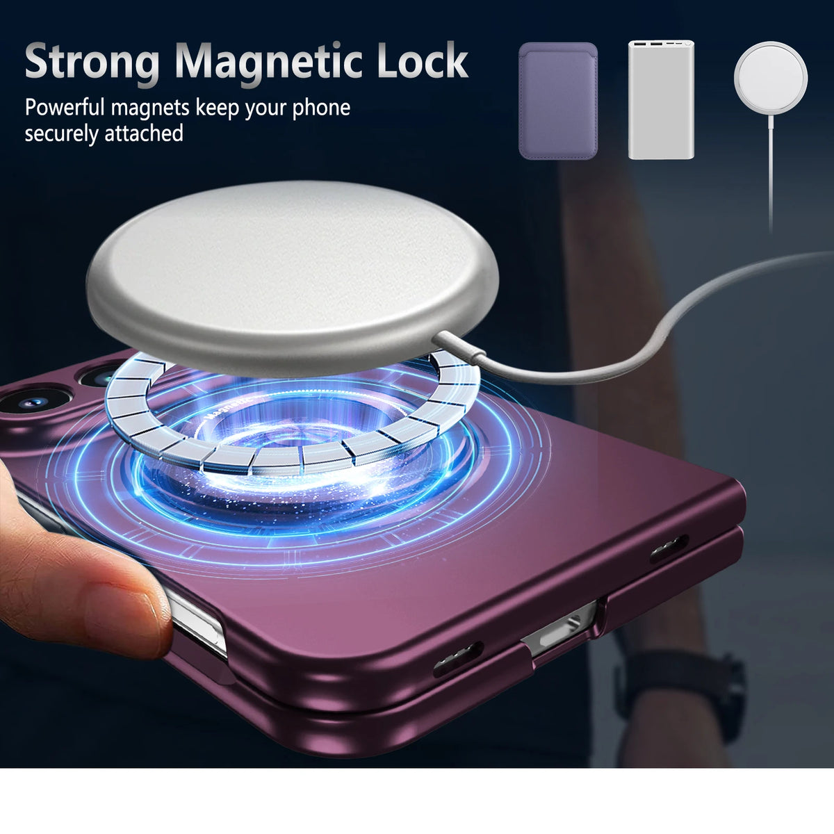 Metallic MagSafe Ring Stand Case for iPhone Duo