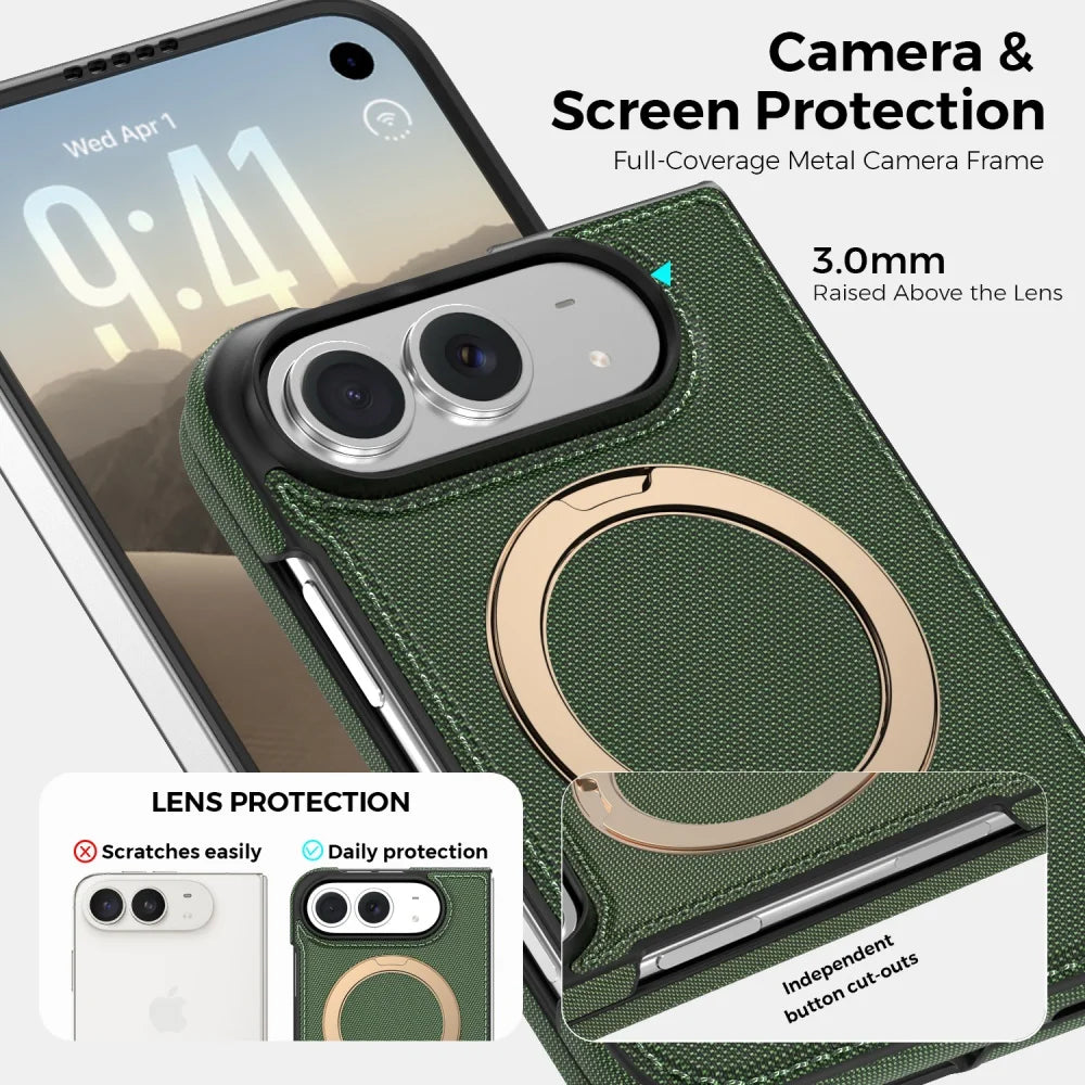 Luxury Leather Ring Stand Case for iPhone Duo