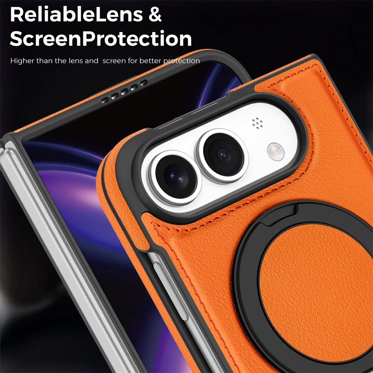 Leather Ring Stand Case for iPhone Duo