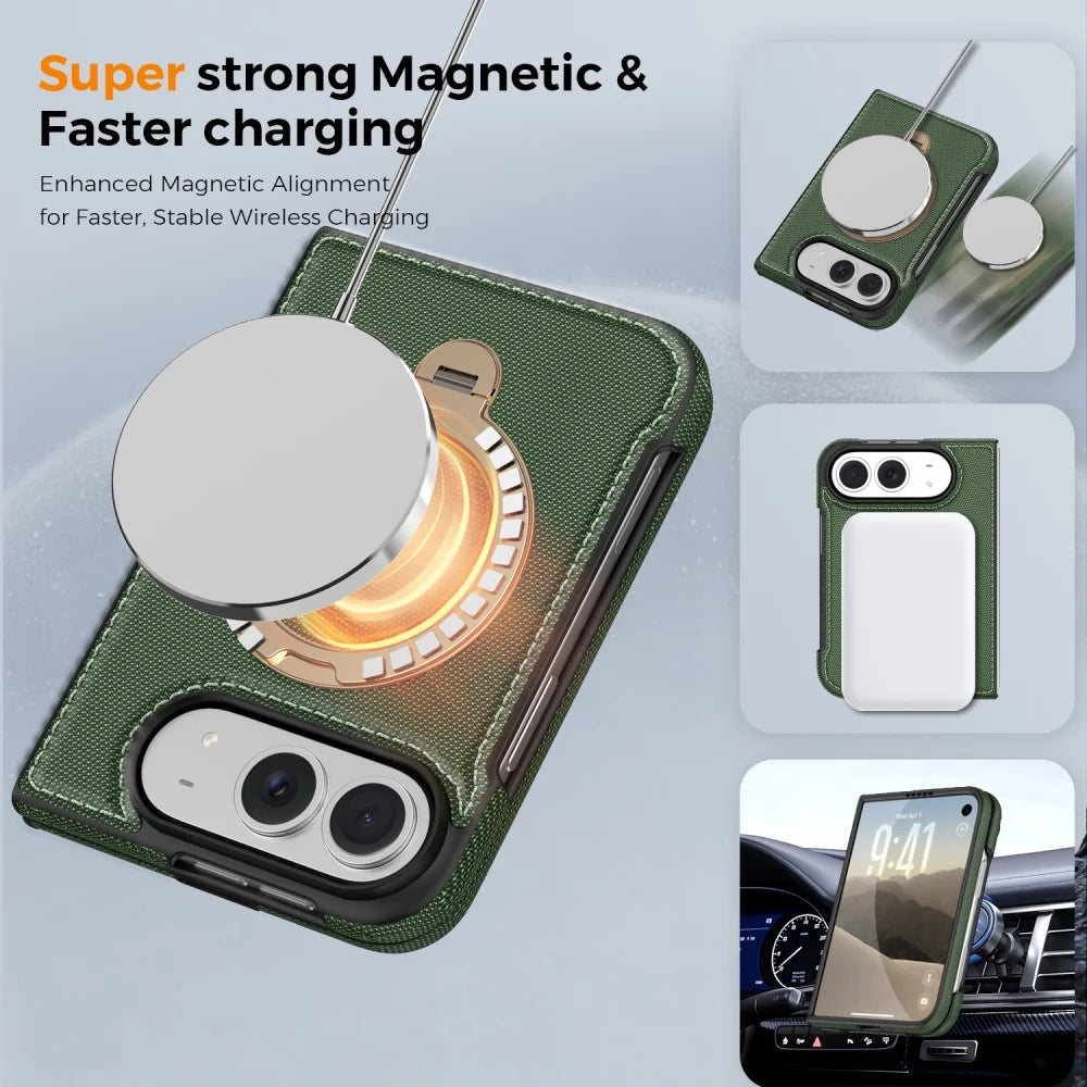 Luxury Leather Ring Stand Case for iPhone Duo