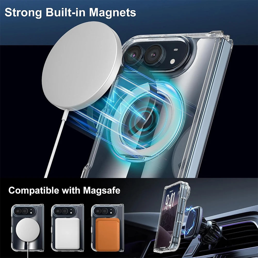 Clear MagSafe Ring Stand Case for iPhone Duo