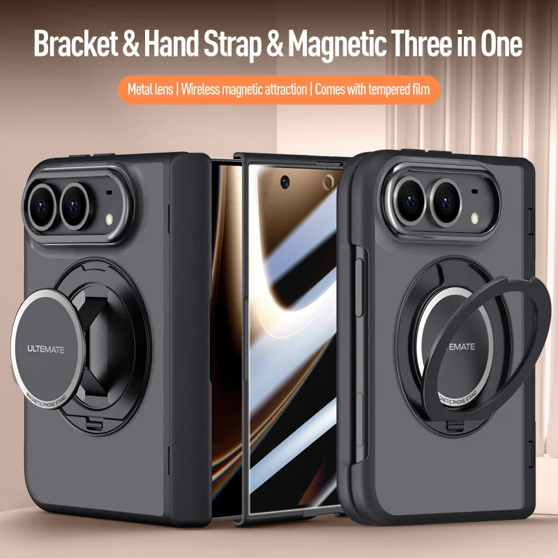 Matte Magnetic Ring Stand Case for iPhone Duo