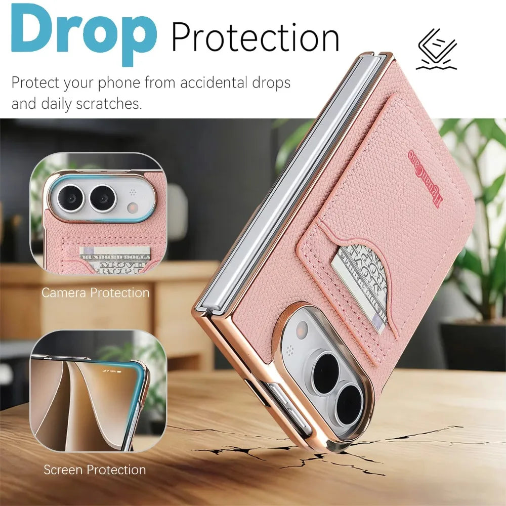 Leather Wallet Stand Case for iPhone Duo
