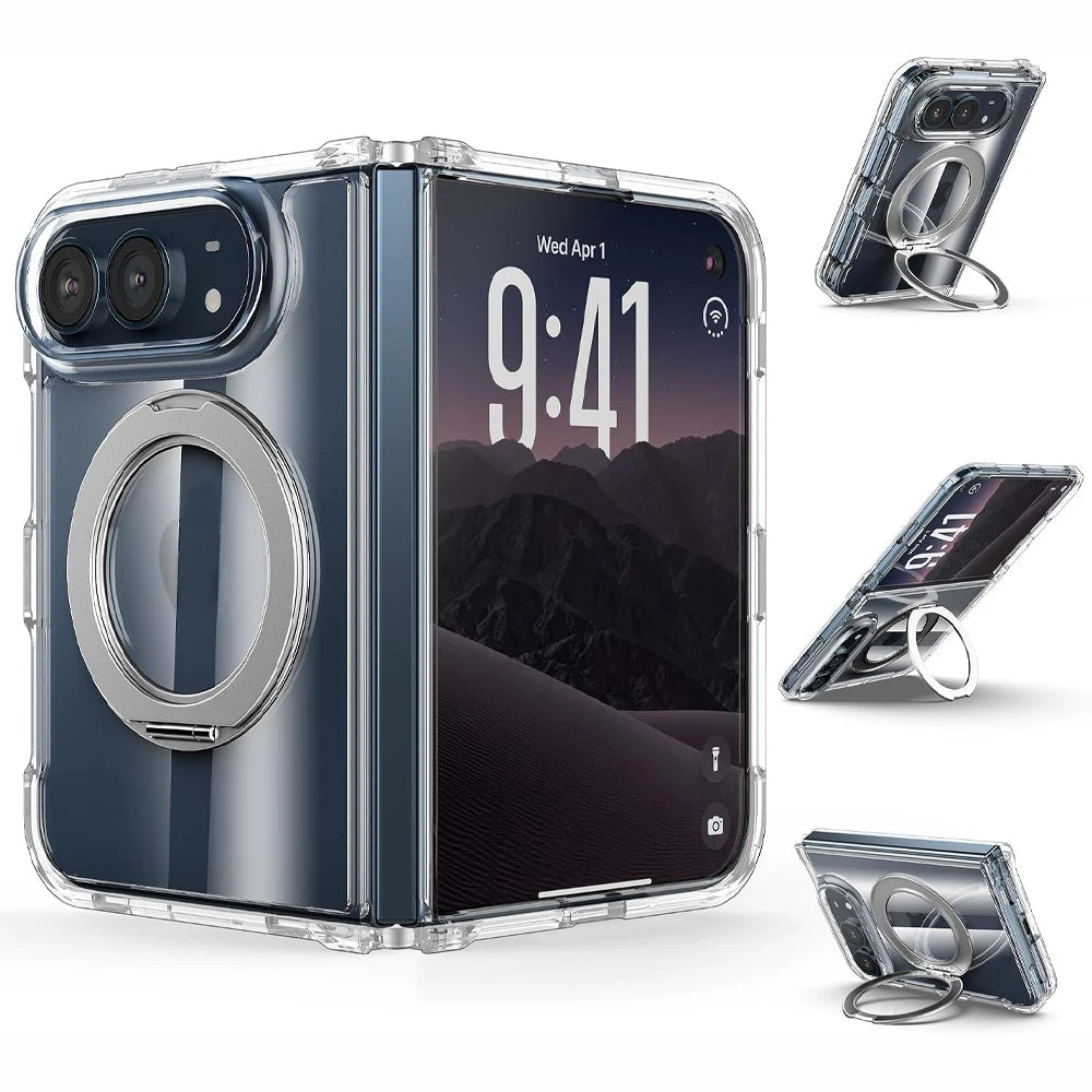 Clear MagSafe Ring Stand Case for iPhone Duo