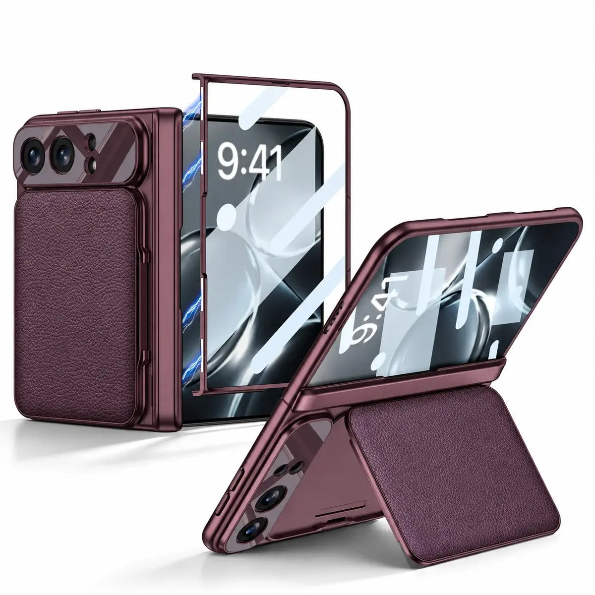 Leather Wallet Stand Case for iPhone Duo