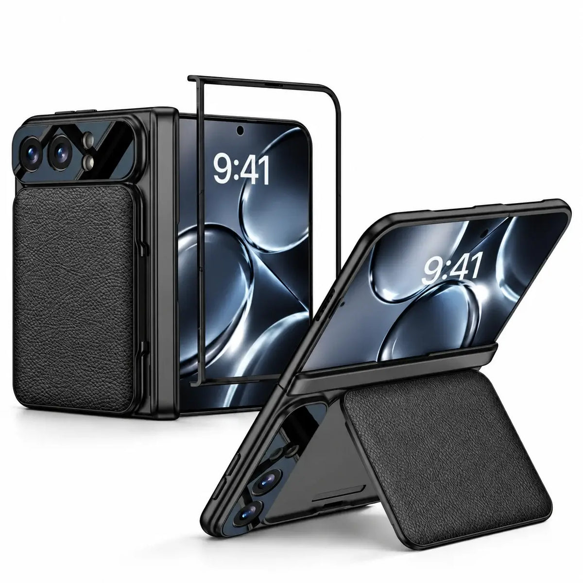 Leather Wallet Stand Case for iPhone Duo