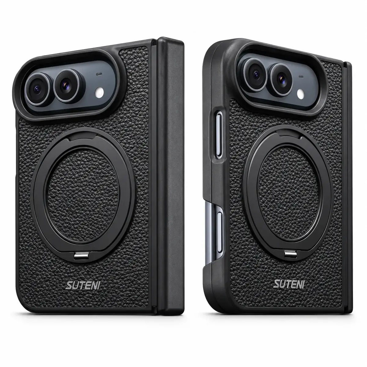 Leather Magnetic Ring Stand Case for iPhone Duo