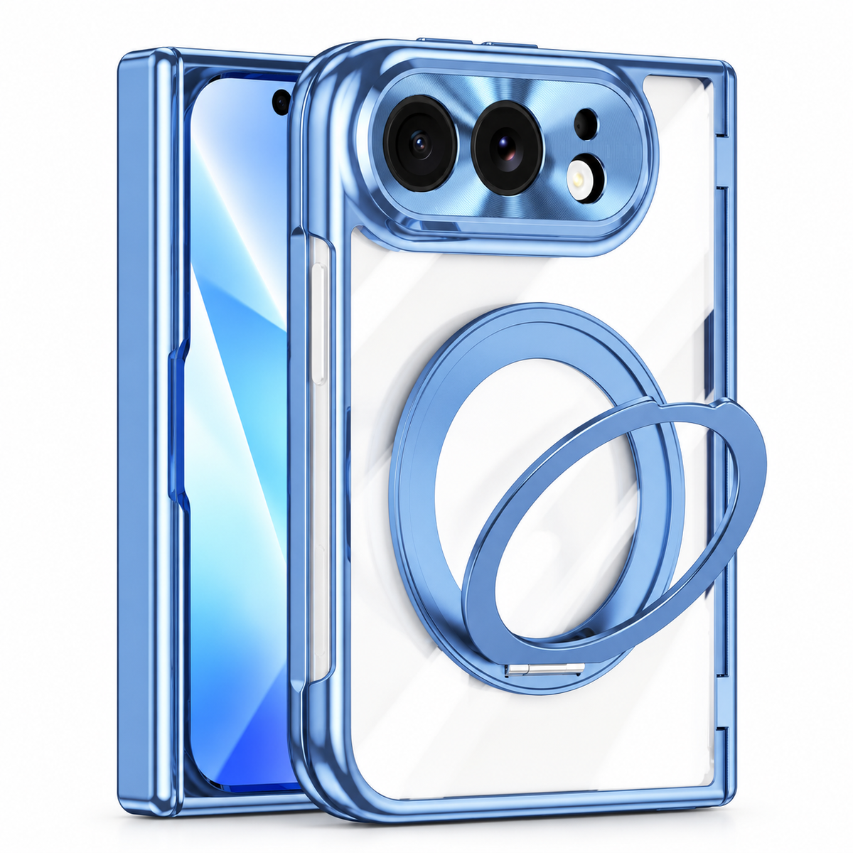Clear Magnetic Ring Stand Case for iPhone Duo