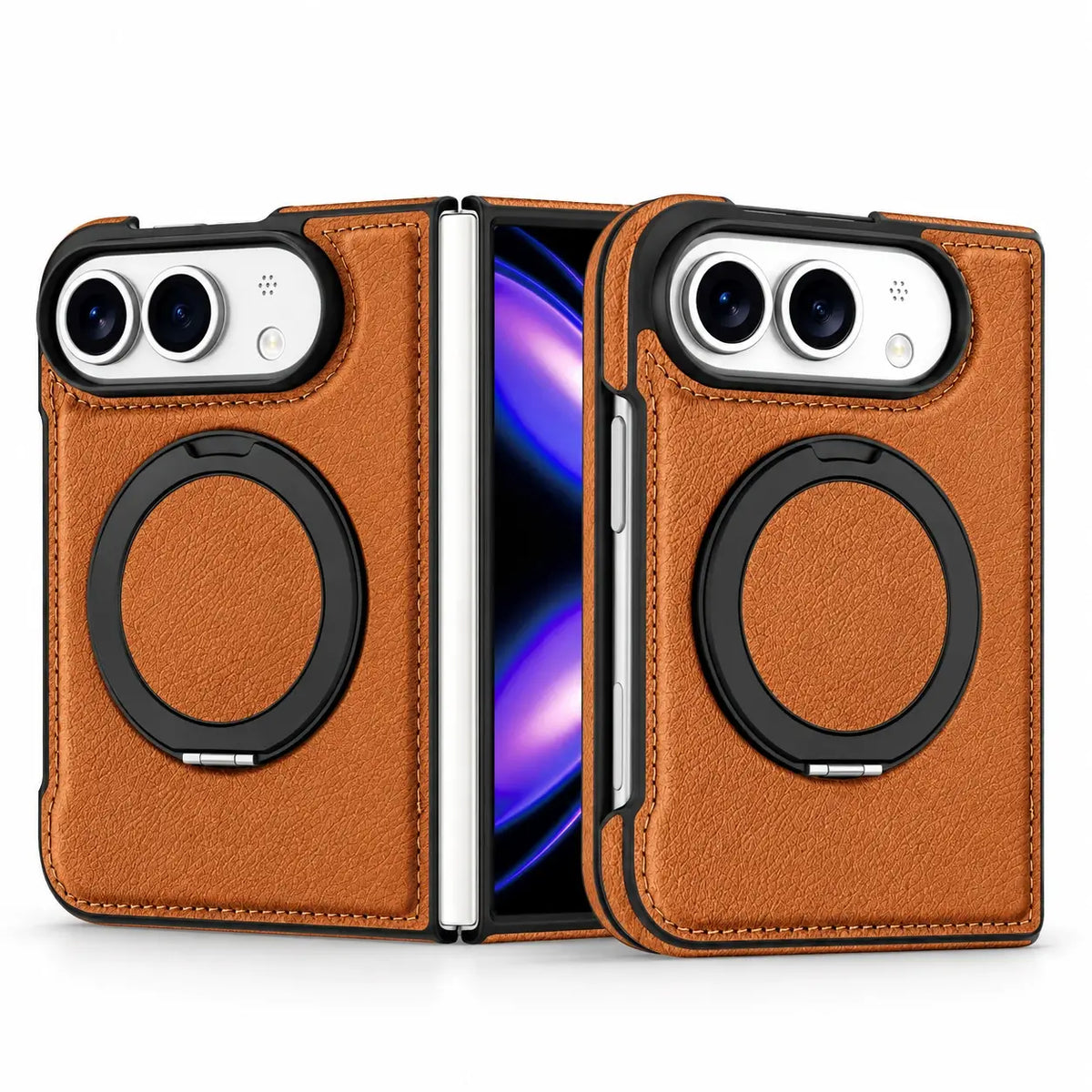 Leather Ring Stand Case for iPhone Duo