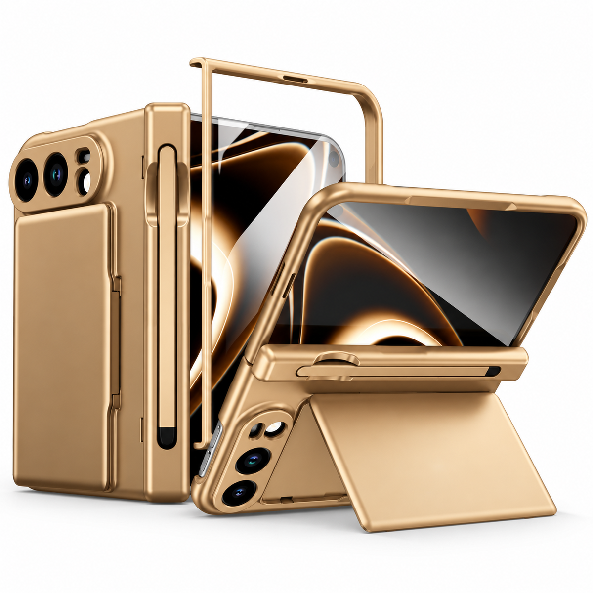Hinge Wallet Stand Case for iPhone Duo