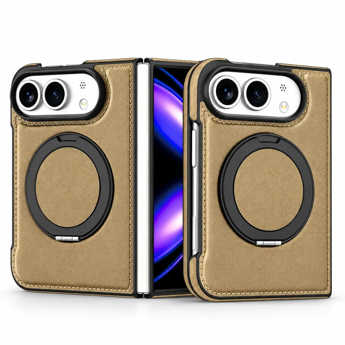 Leather Ring Stand Case for iPhone Duo