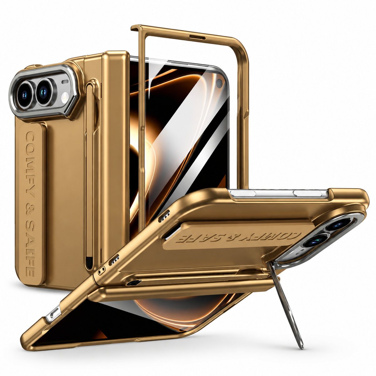 Hinge Stand Pen Case for iPhone Duo