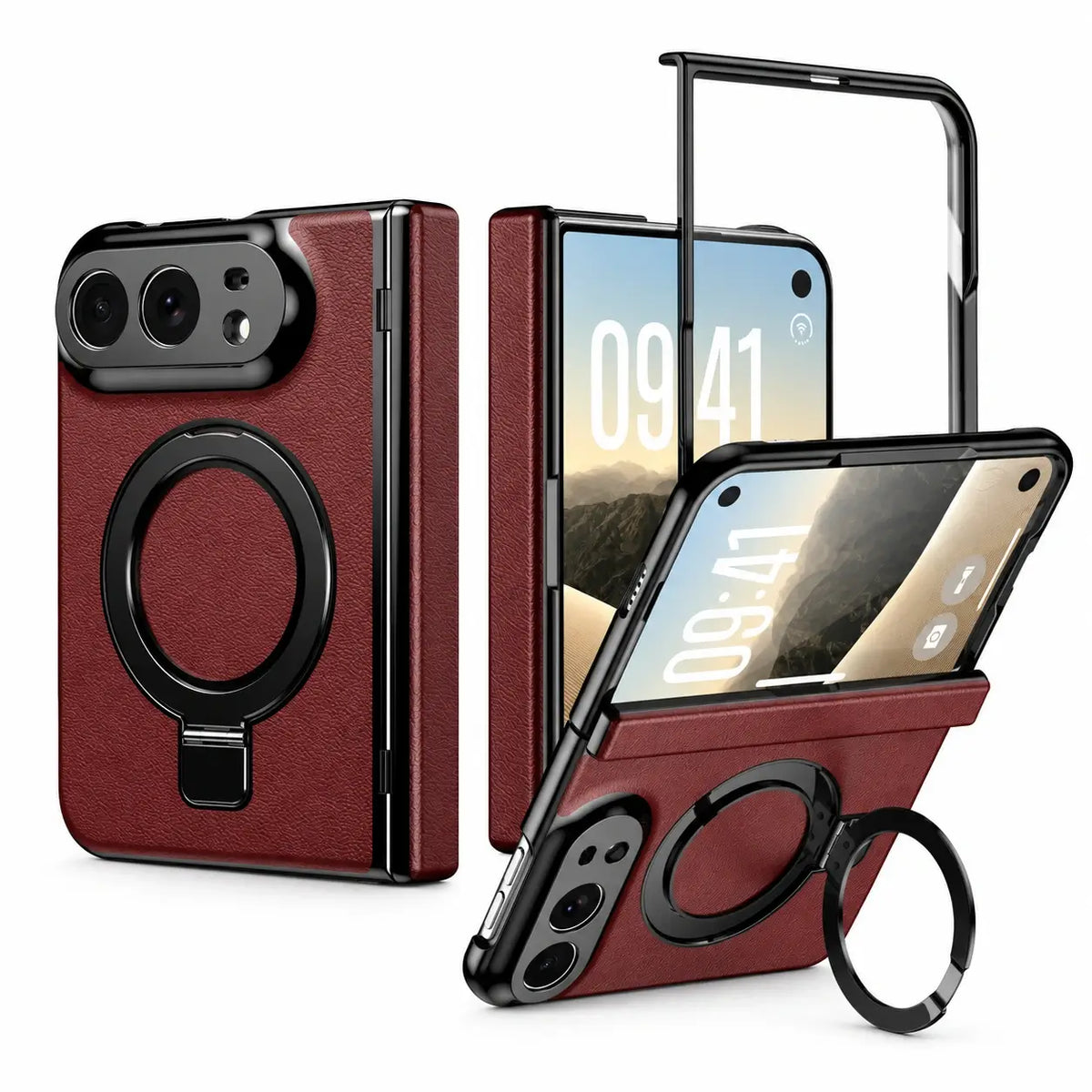 Leather Ring Stand Case for iPhone Duo