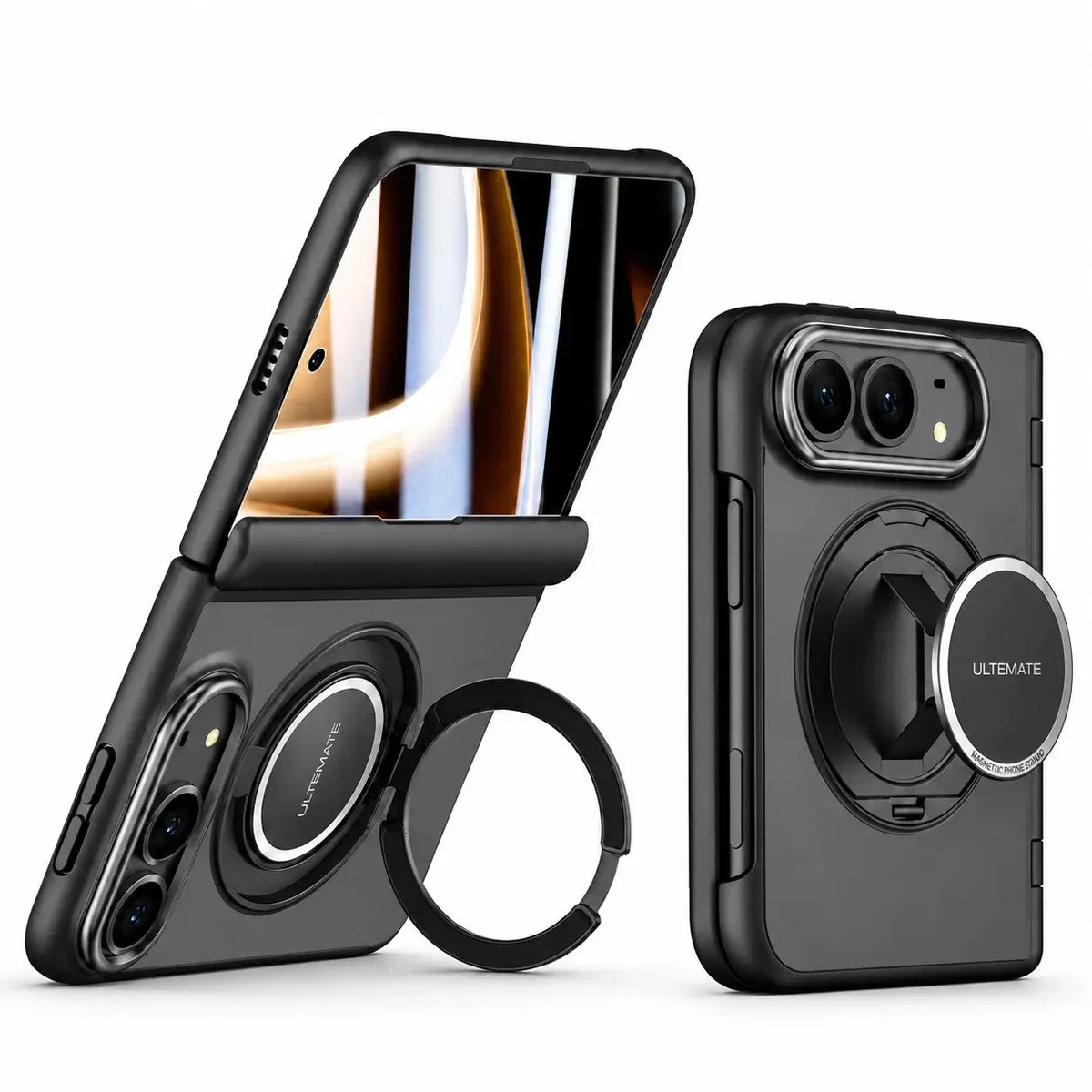 Matte Magnetic Ring Stand Case for iPhone Duo
