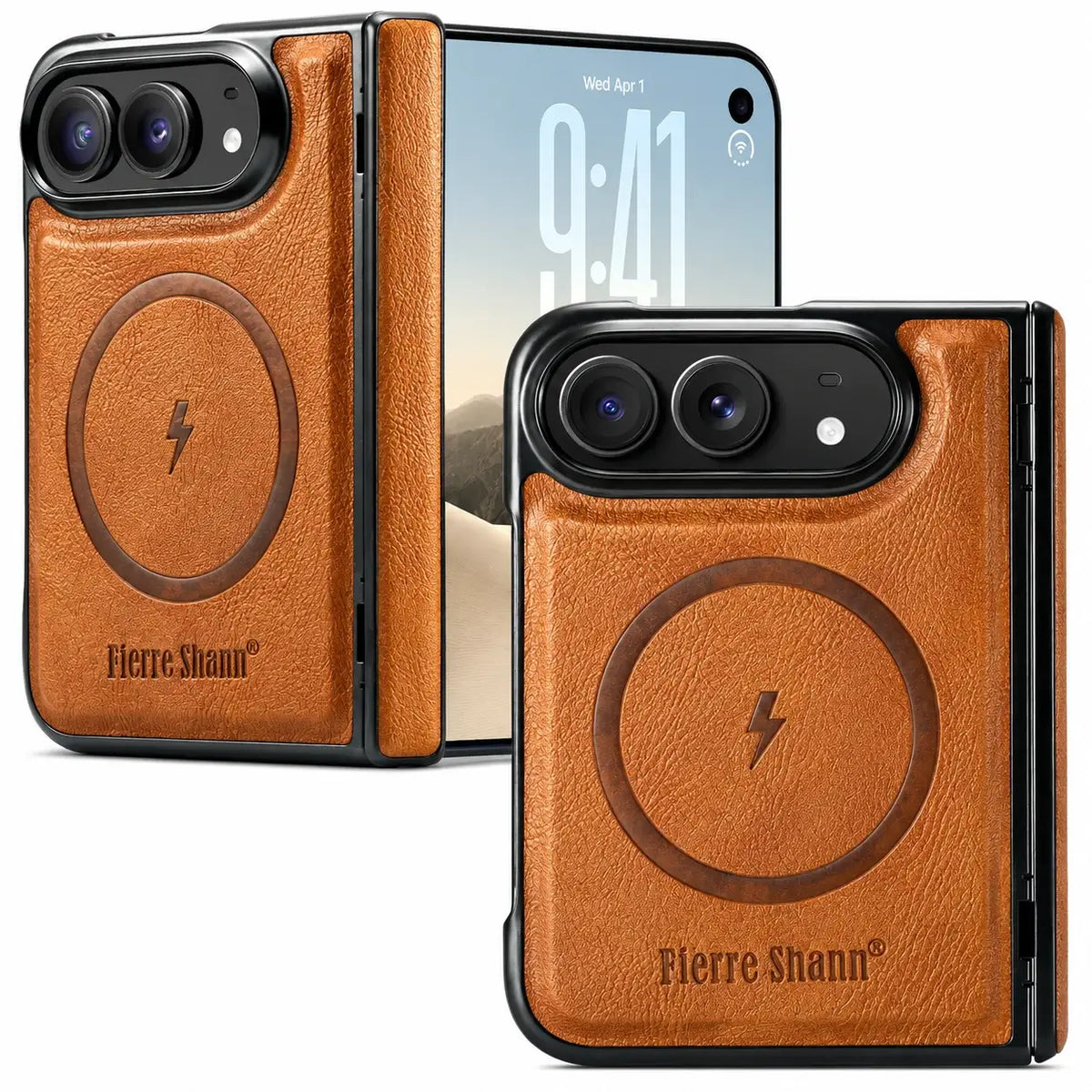 MagSafe Leather Hinge Protection Case for iPhone Duo