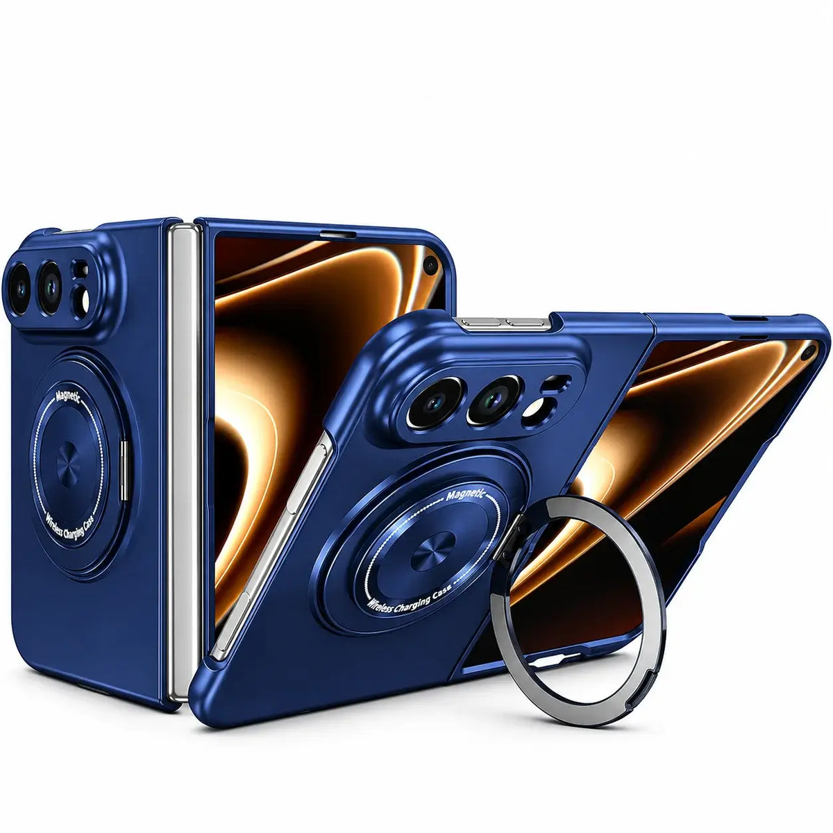Metallic MagSafe Ring Stand Case for iPhone Duo