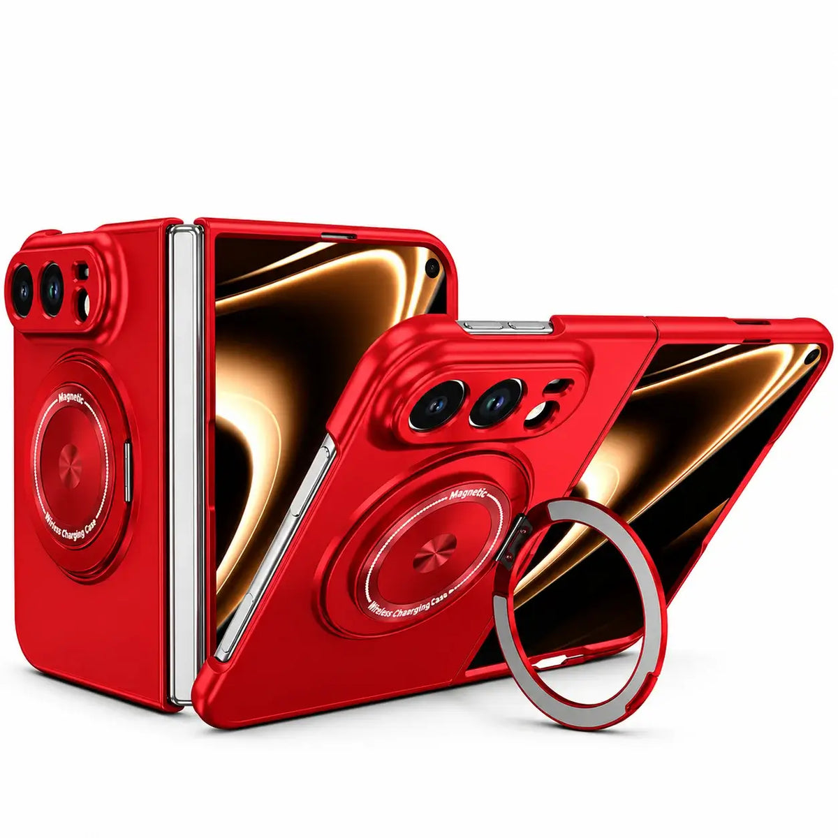 Metallic MagSafe Ring Stand Case for iPhone Duo