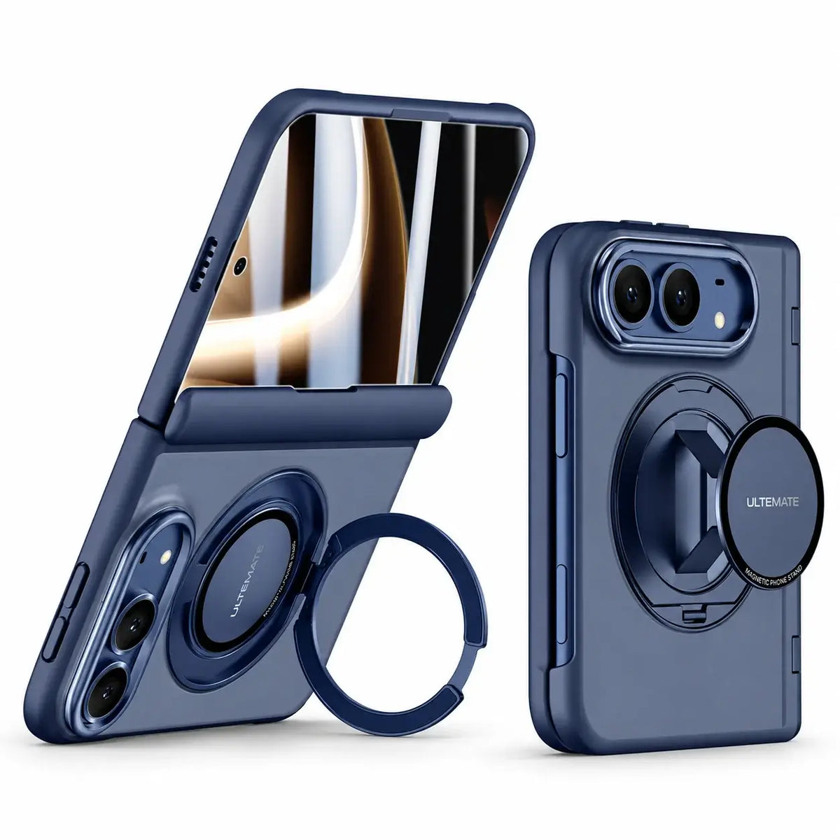 Matte Magnetic Ring Stand Case for iPhone Duo