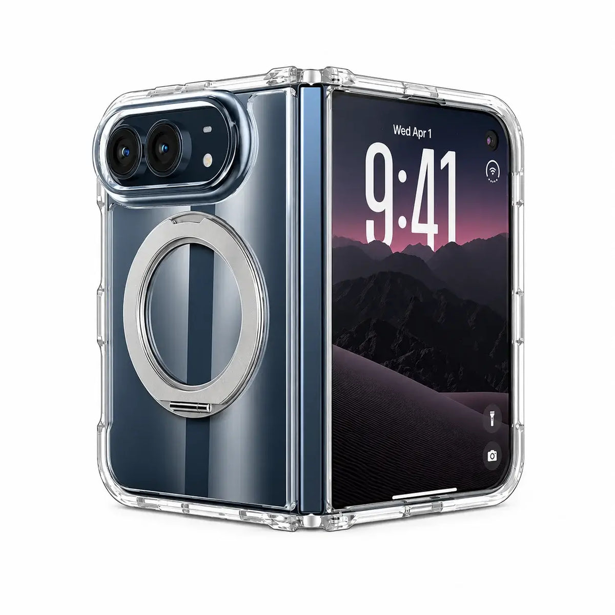 Clear MagSafe Ring Stand Case for iPhone Duo