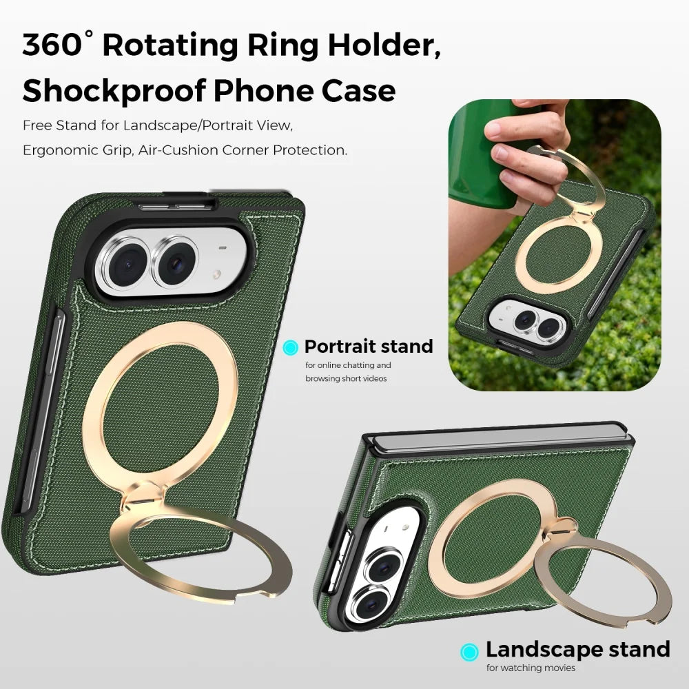 Luxury Leather Ring Stand Case for iPhone Duo
