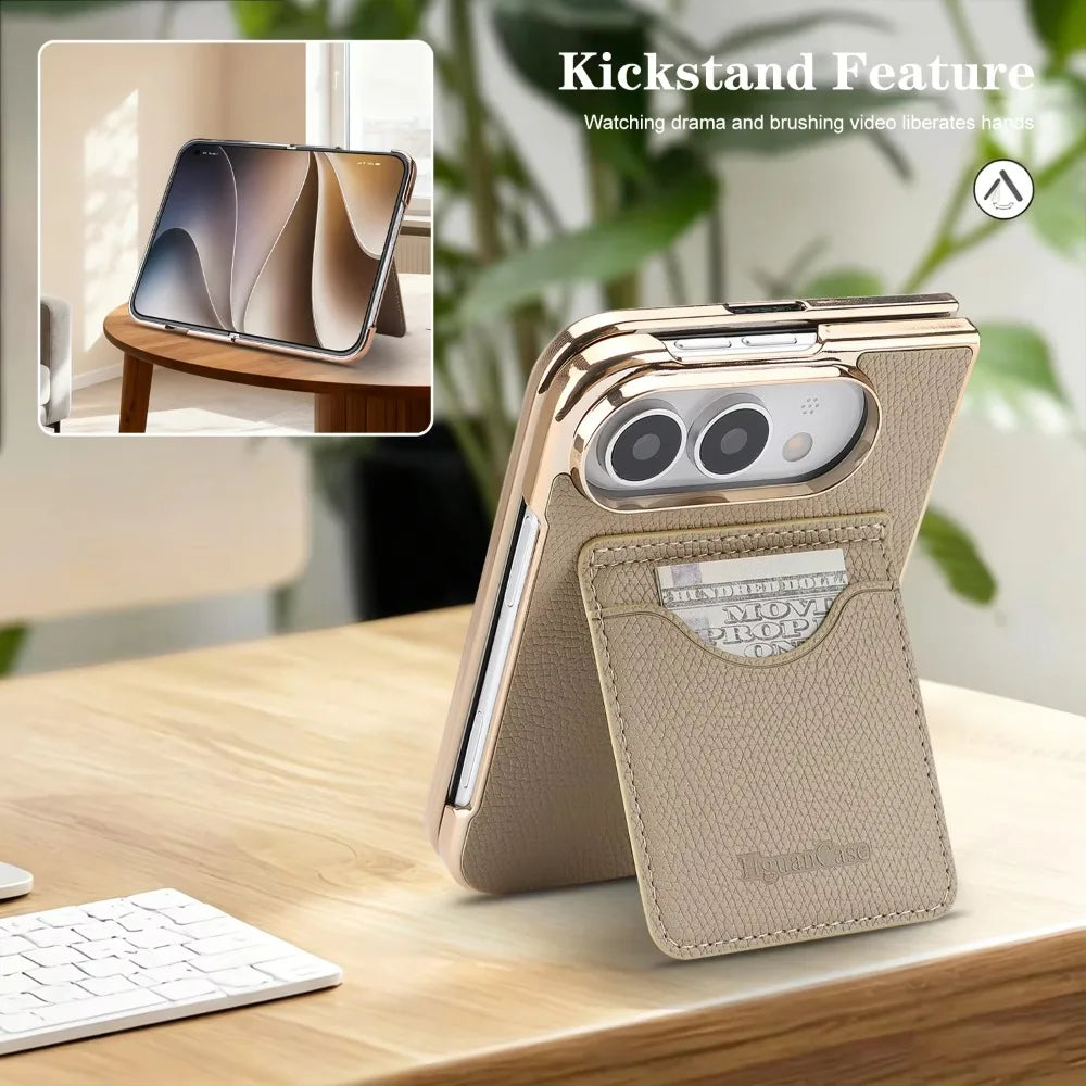 Leather Wallet Stand Case for iPhone Duo