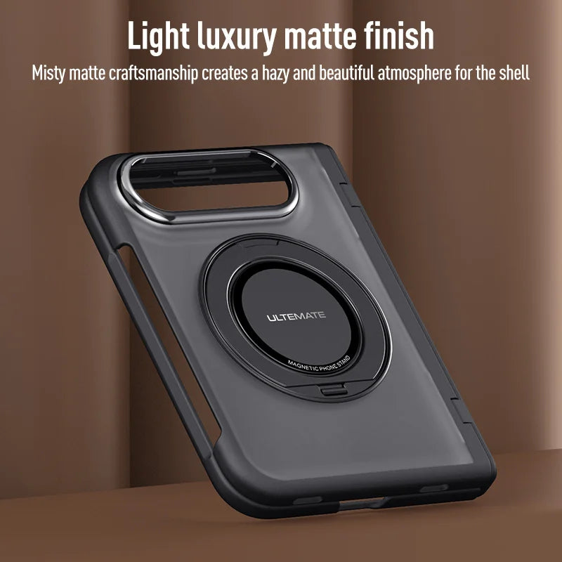 Matte Magnetic Ring Stand Case for iPhone Duo
