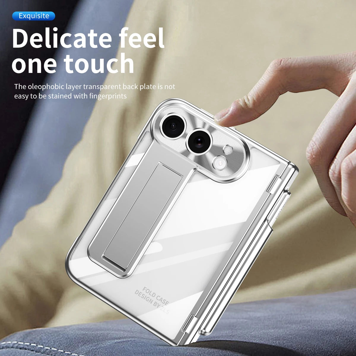 Clear Kickstand Case With Pen Slot for iPhone Duo