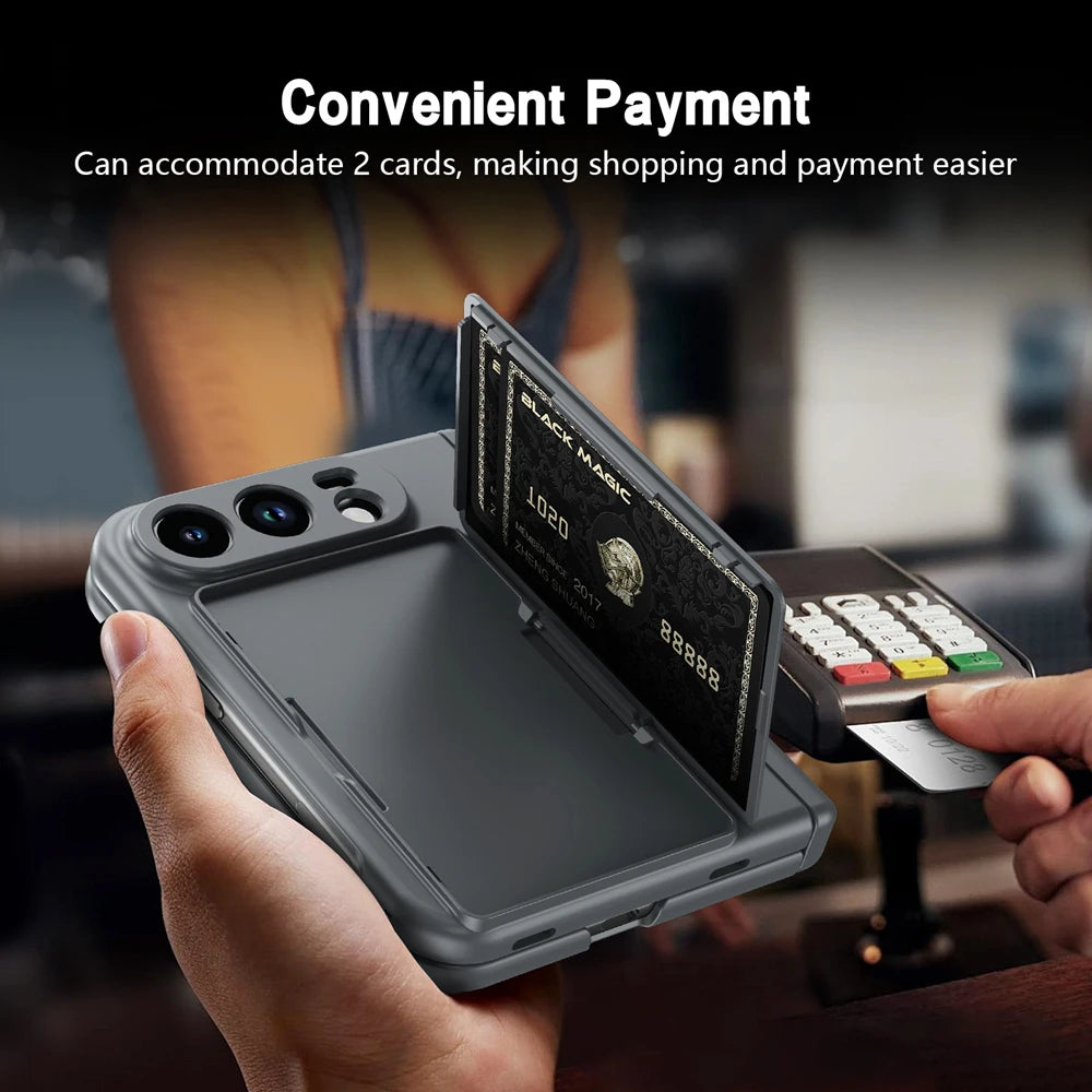Hinge Wallet Stand Case for iPhone Duo