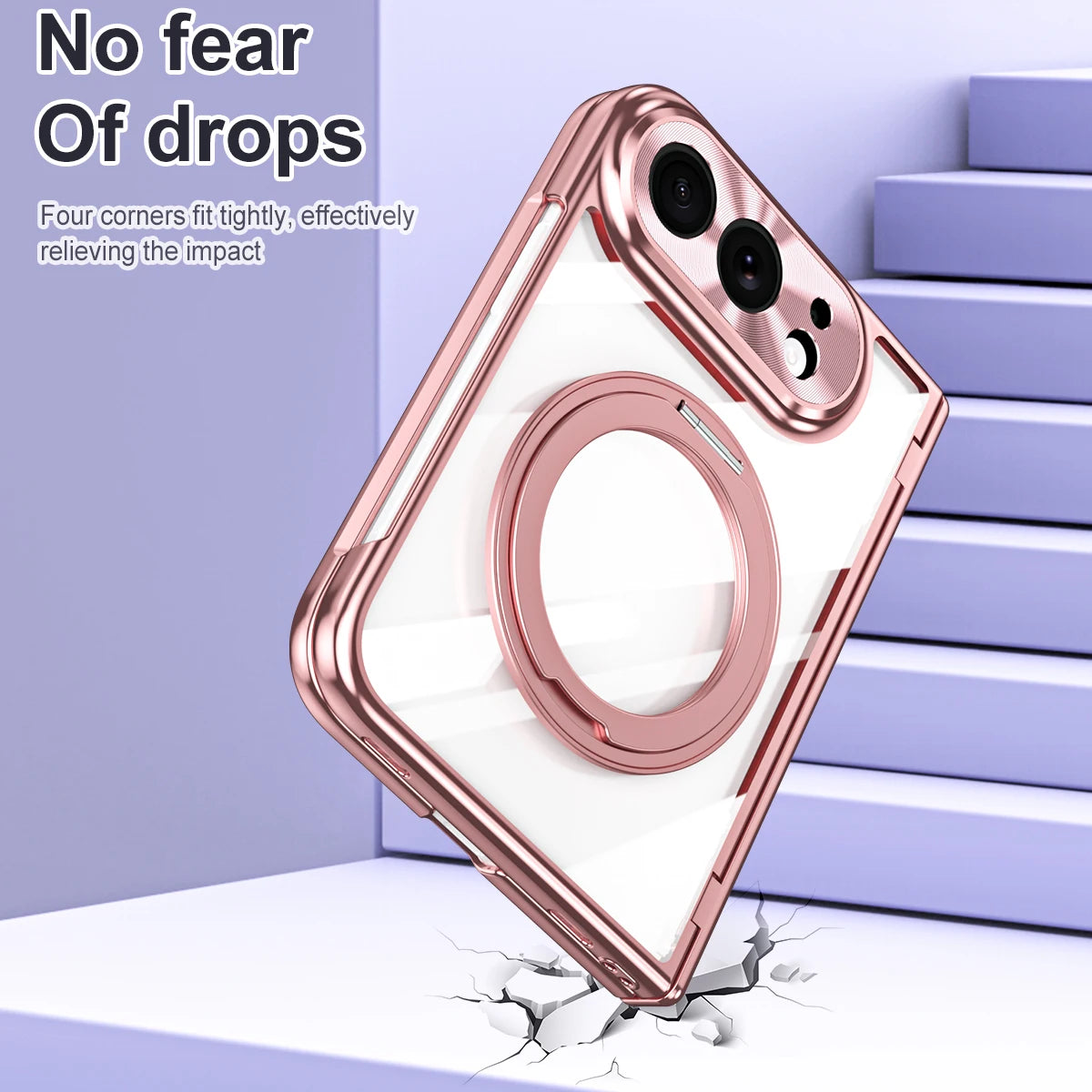 Clear Magnetic Ring Stand Case for iPhone Duo
