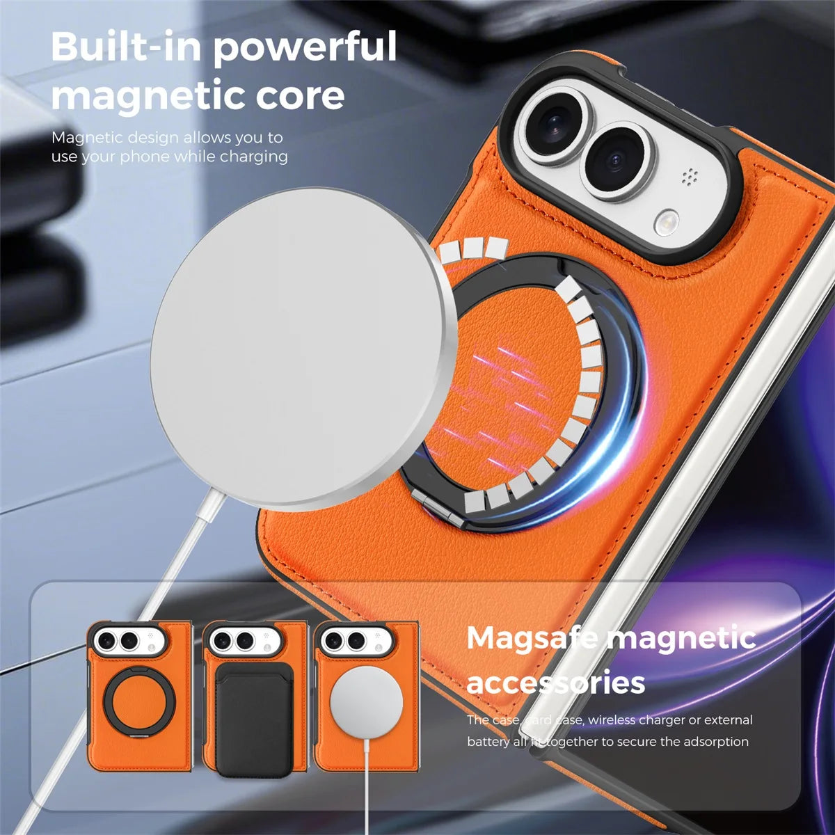 Leather Ring Stand Case for iPhone Duo