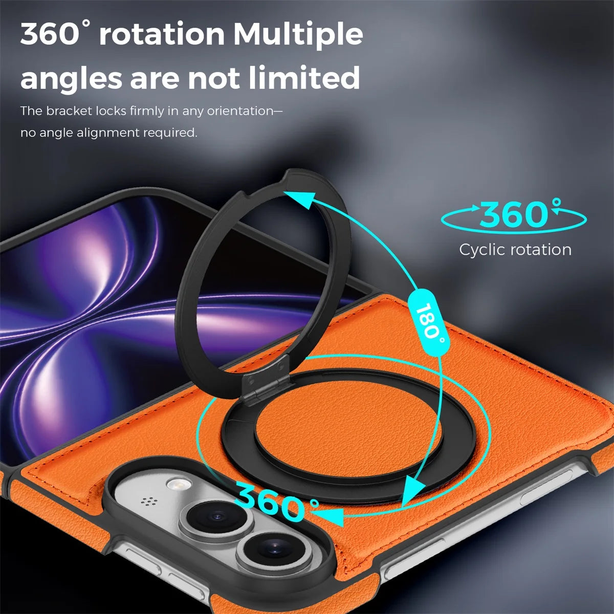 Leather Ring Stand Case for iPhone Duo