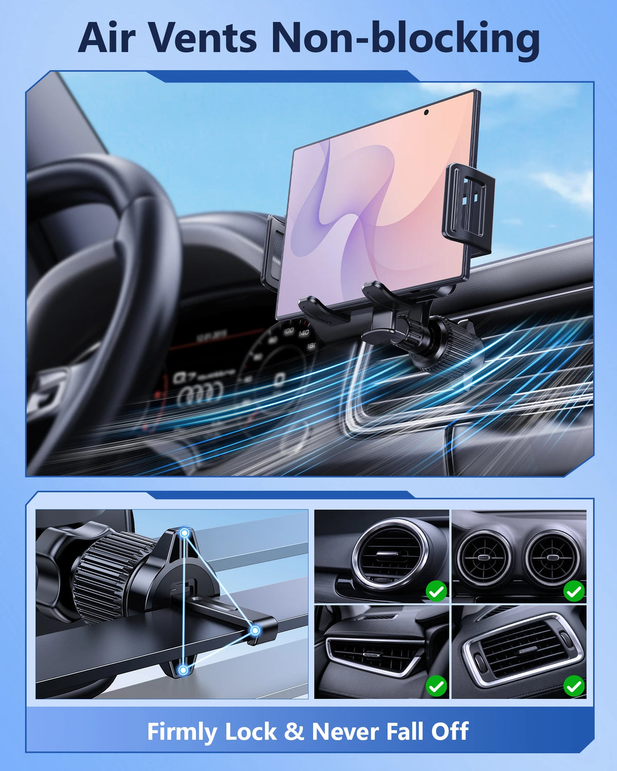 Adjustable Car Vent Mount for iPhone Duo