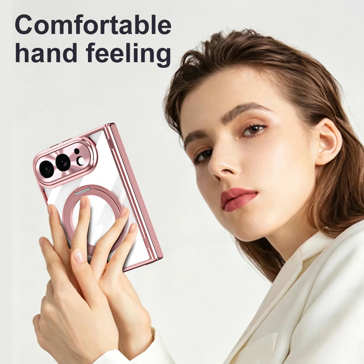 Clear Magnetic Ring Stand Case for iPhone Duo