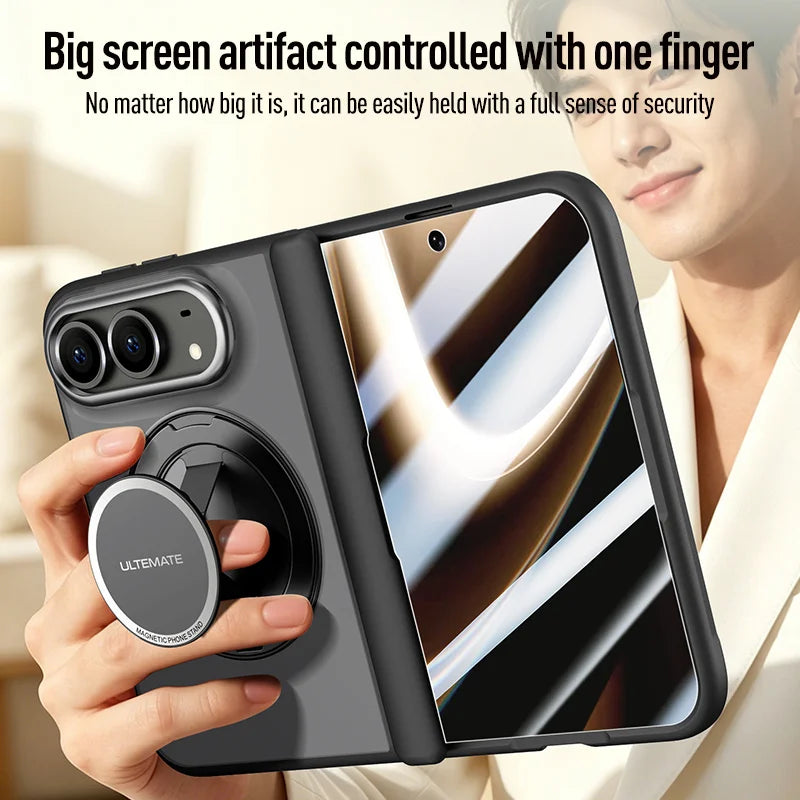 Matte Magnetic Ring Stand Case for iPhone Duo