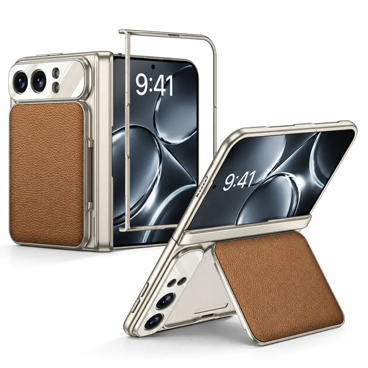 Leather Wallet Stand Case for iPhone Duo