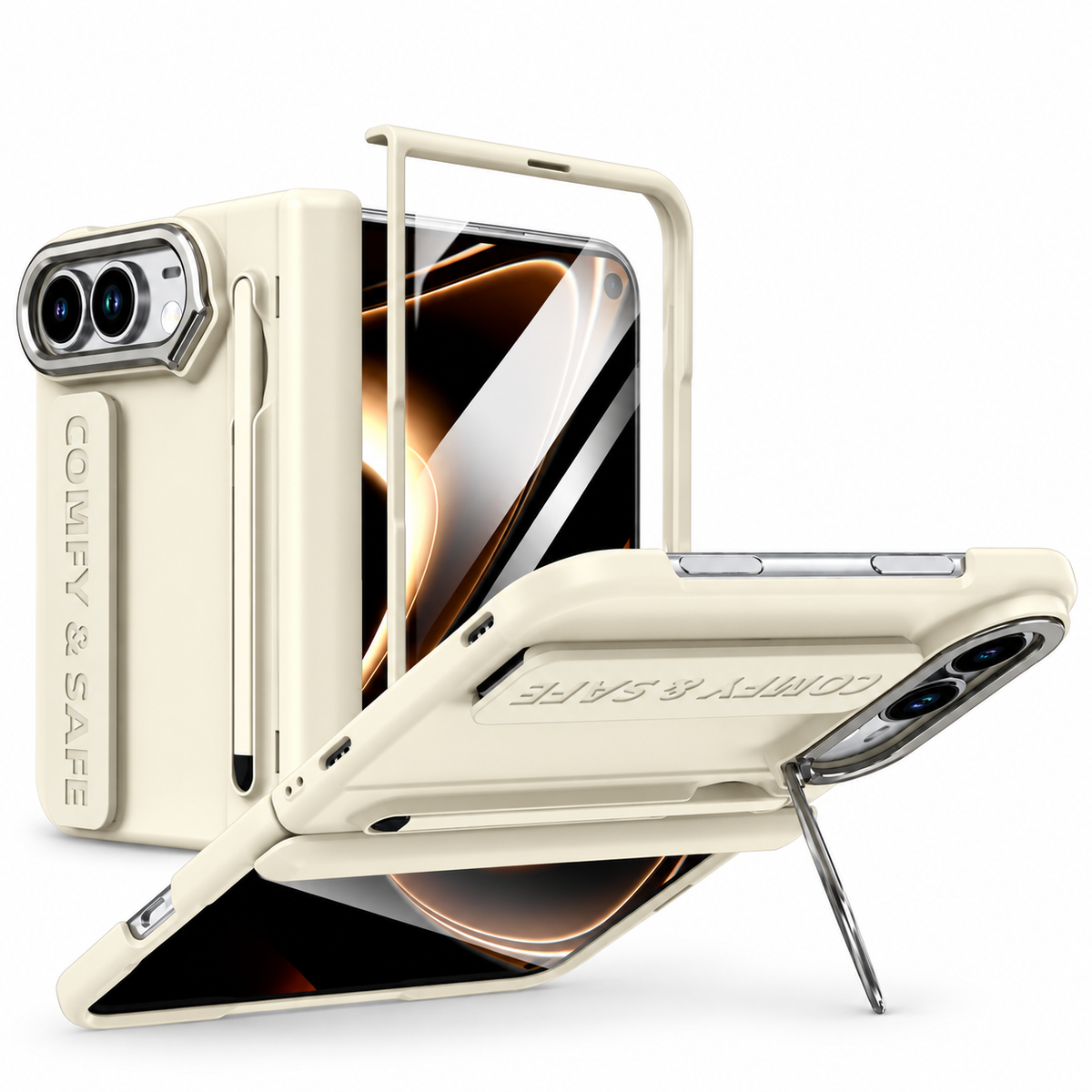 Hinge Stand Pen Case for iPhone Duo