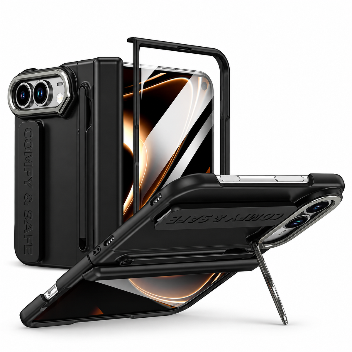 Hinge Stand Pen Case for iPhone Duo