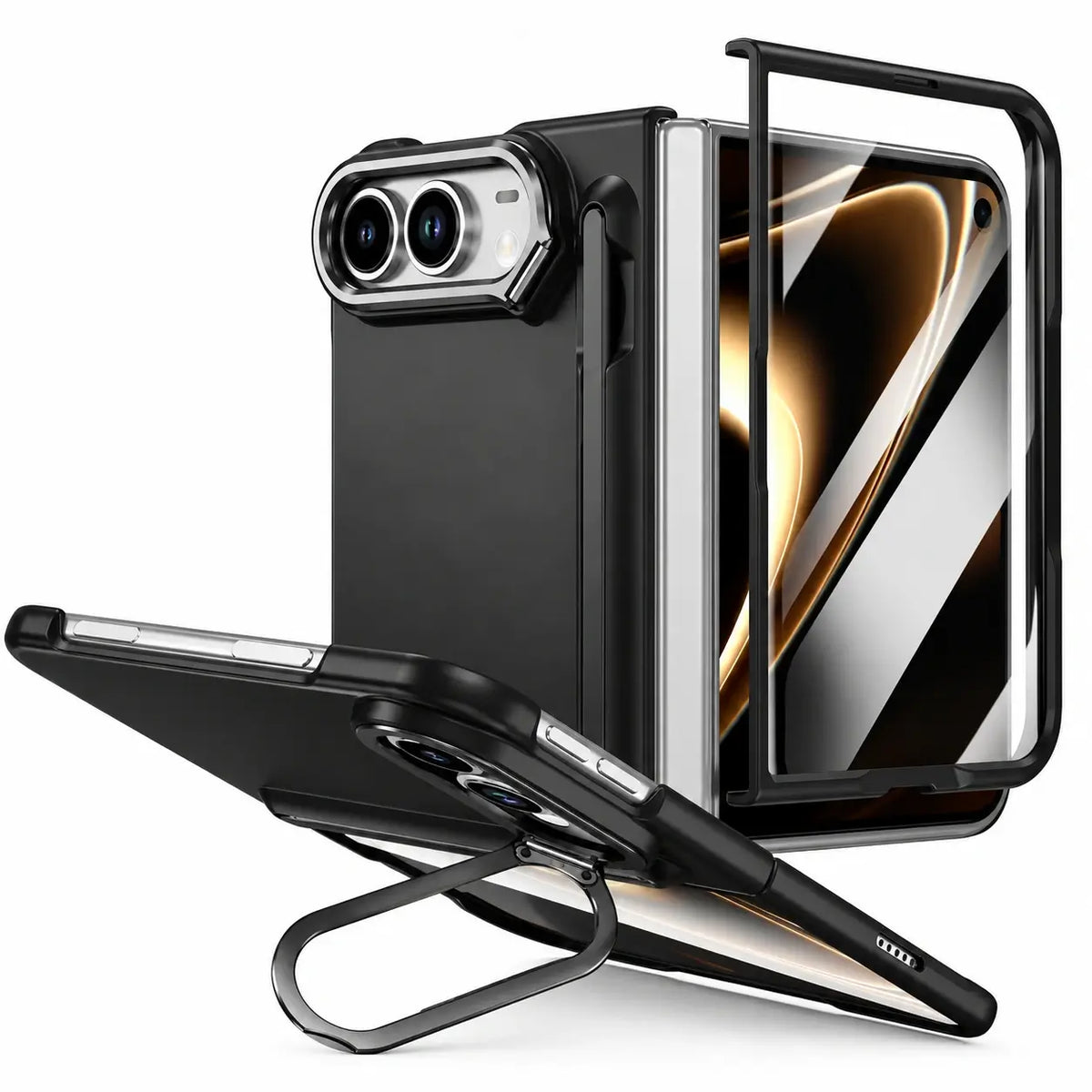 Full Protection Kickstand Case With Stylus for iPhone Duo