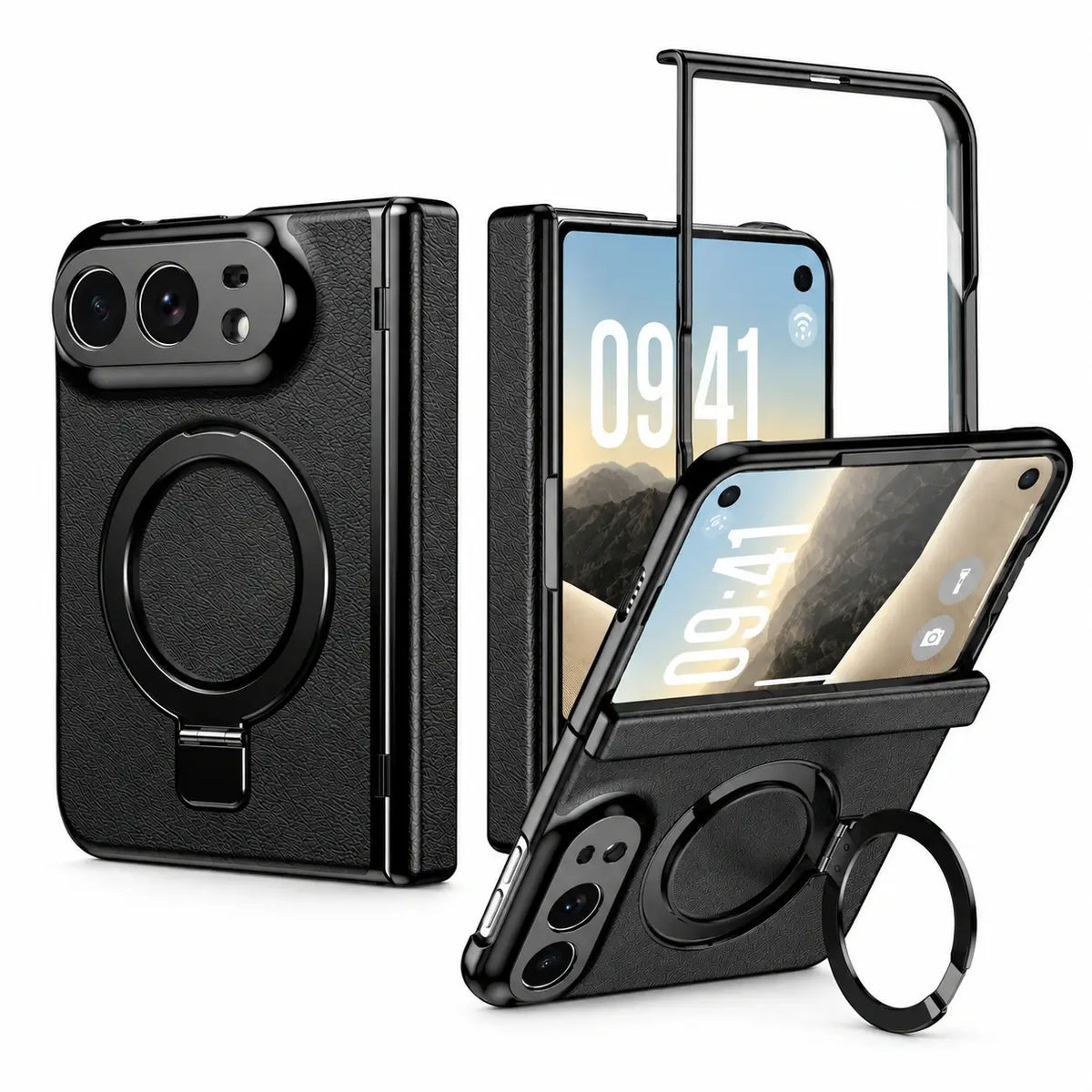 Leather Ring Stand Case for iPhone Duo
