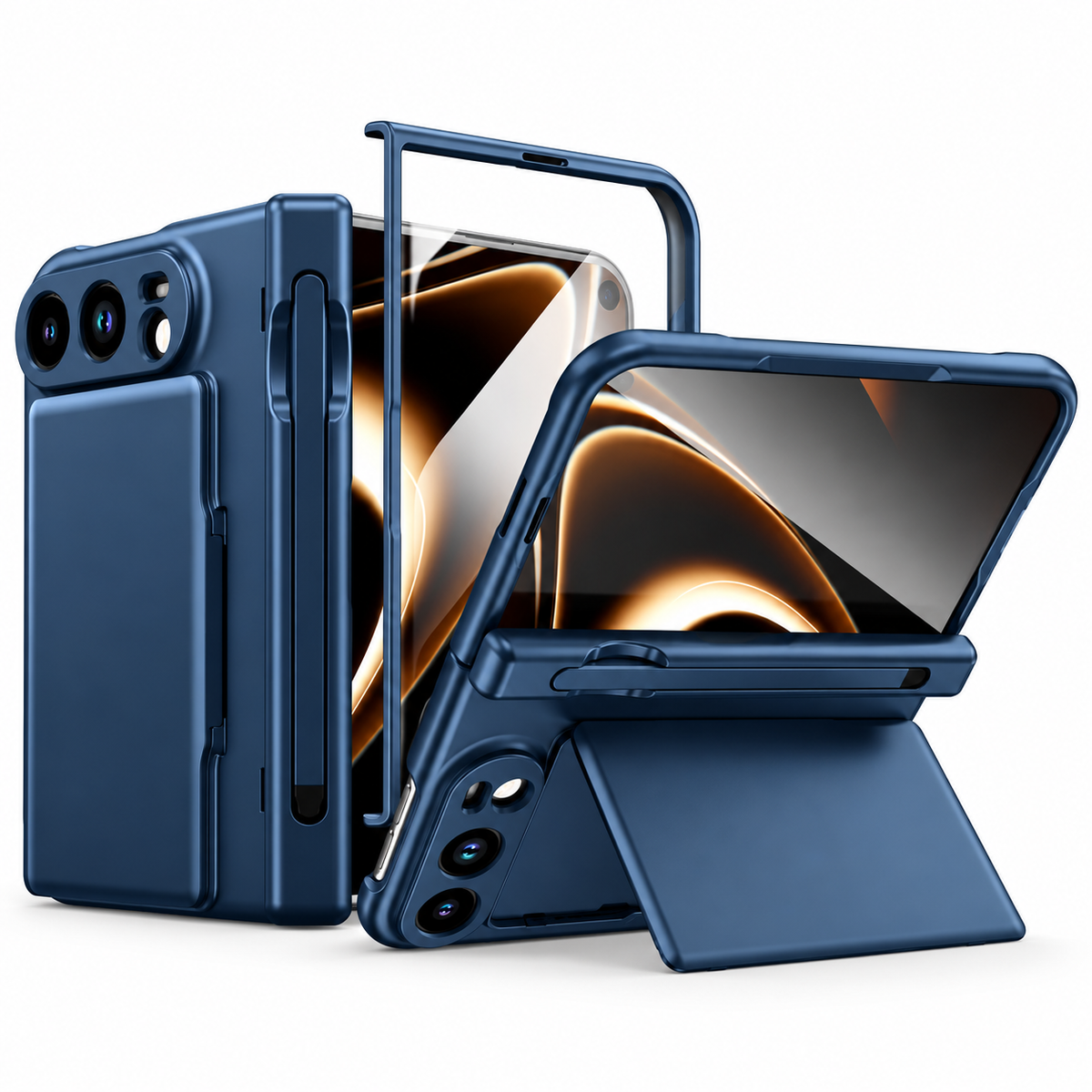 Hinge Wallet Stand Case for iPhone Duo